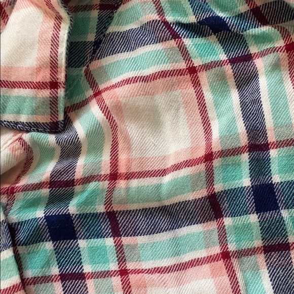 Red Camel mint, navy and red plaid button down top - Picture 12 of 12